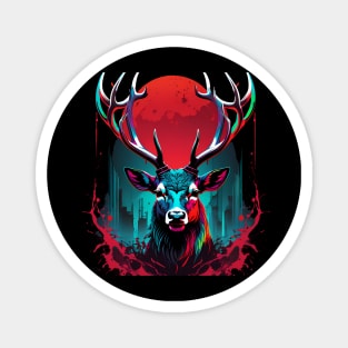 stag face bloodmoon Magnet